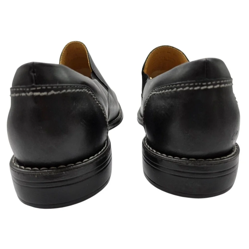 Sandro Moscoloni Leather Slip On Dress Shoe Mens 11.5 D Black Made In Brazil EUC